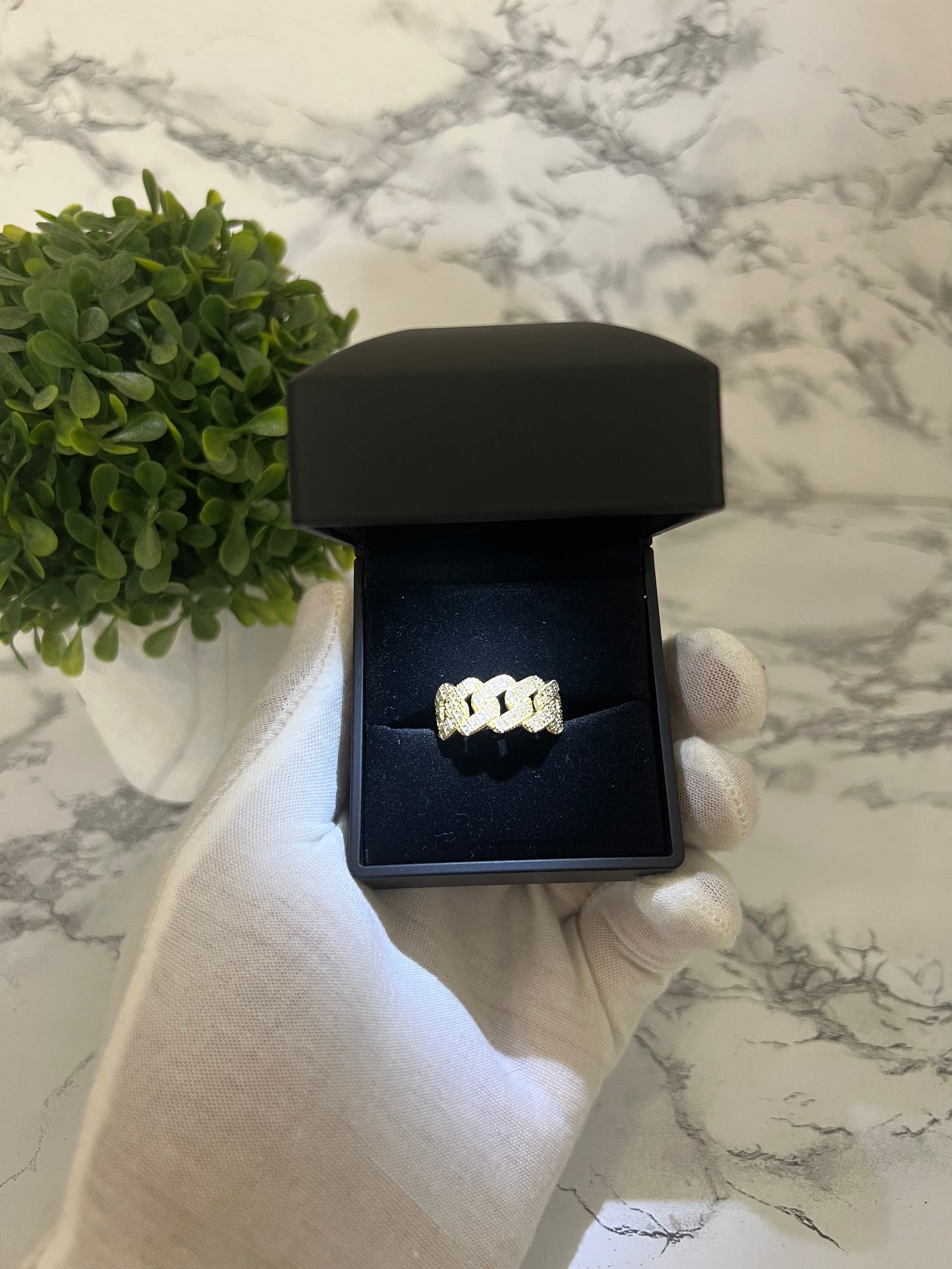 14k Men’s Cuban Ring Cz